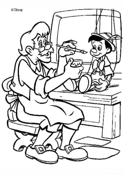 Gepetto And Pinocchio coloring page