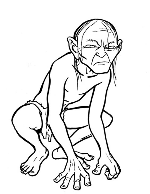 Disegno di Gollum Il Signore degli Anelli da colorare