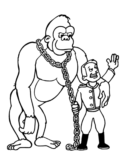 Gorilla Circus coloring page