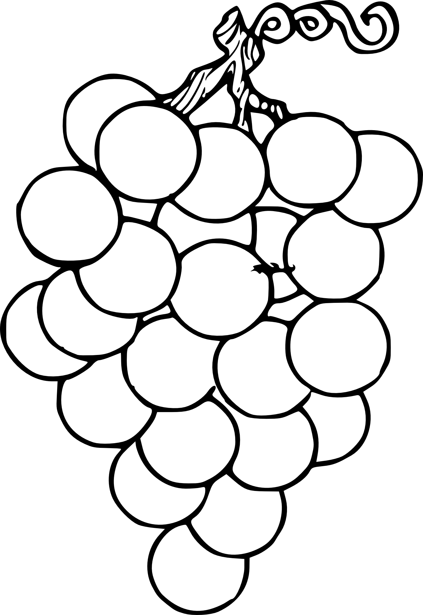 Disegno di Grappolo d'uva gratuito da colorare