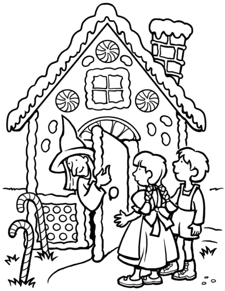 Disegno di Hansel e Gretel da colorare