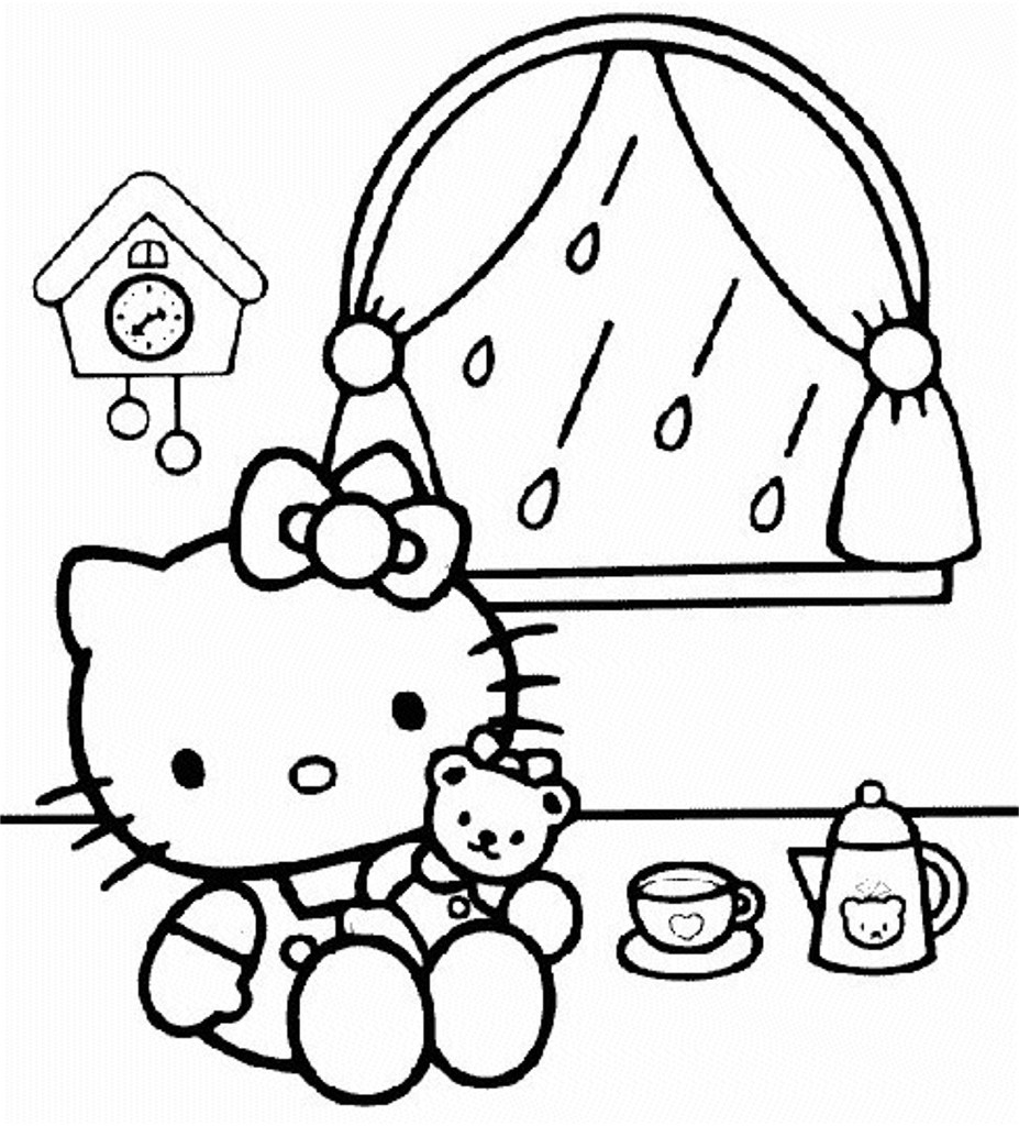 Disegno di Gioco di Hello Kitty da colorare