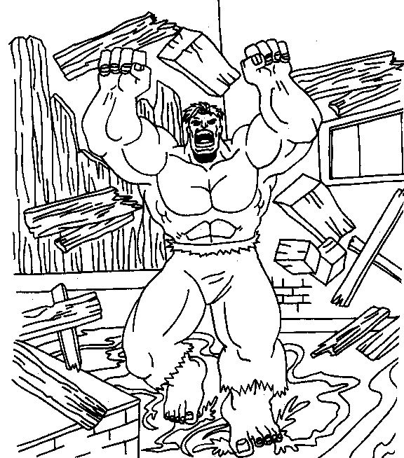 Disegno di Hulk arrabbiato da colorare