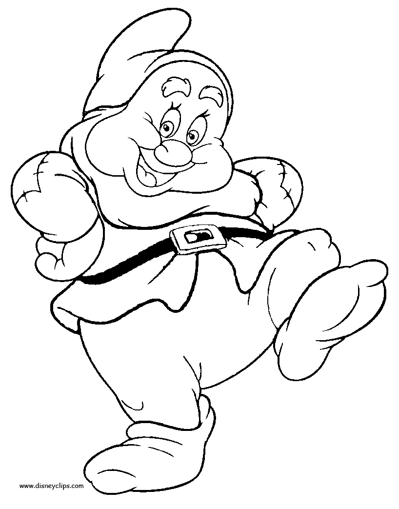 Joyful Of The 7 Dwarfs coloring page