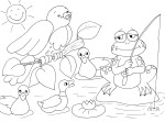 Coloriage lac animaux