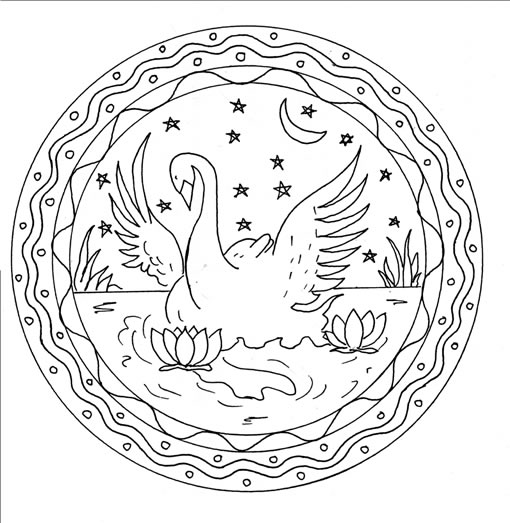 Goose In A Lake coloring page