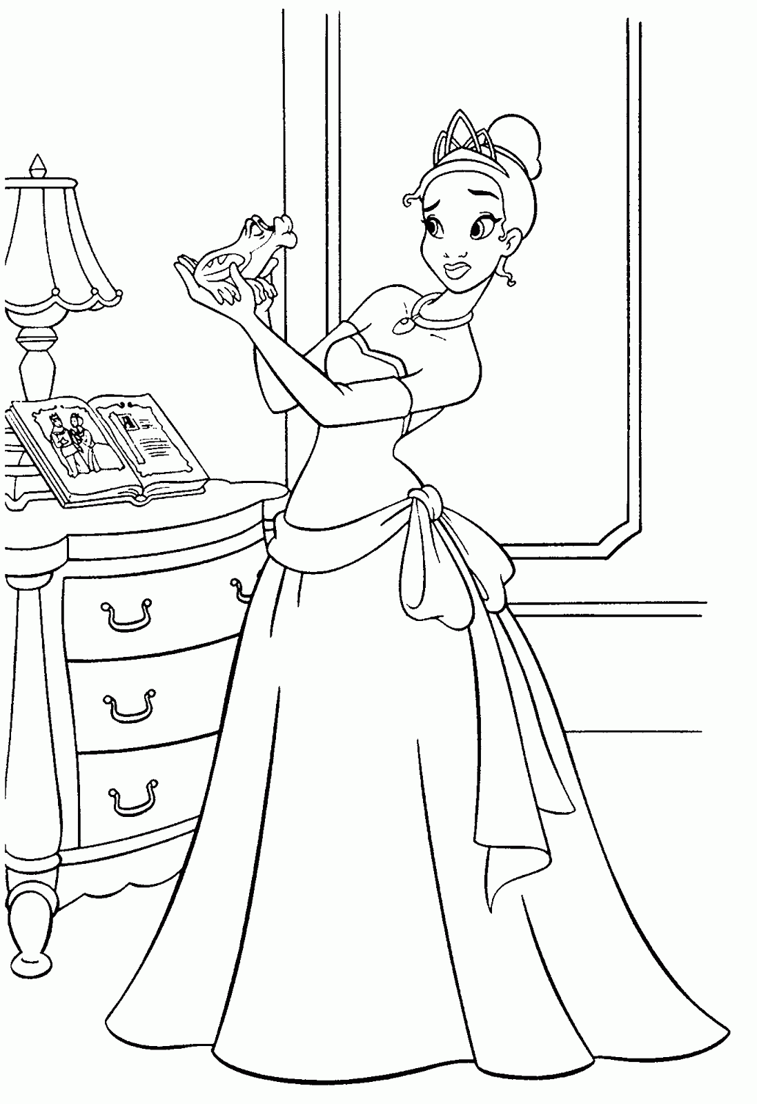 Coloriage la Princesse et la grenouille