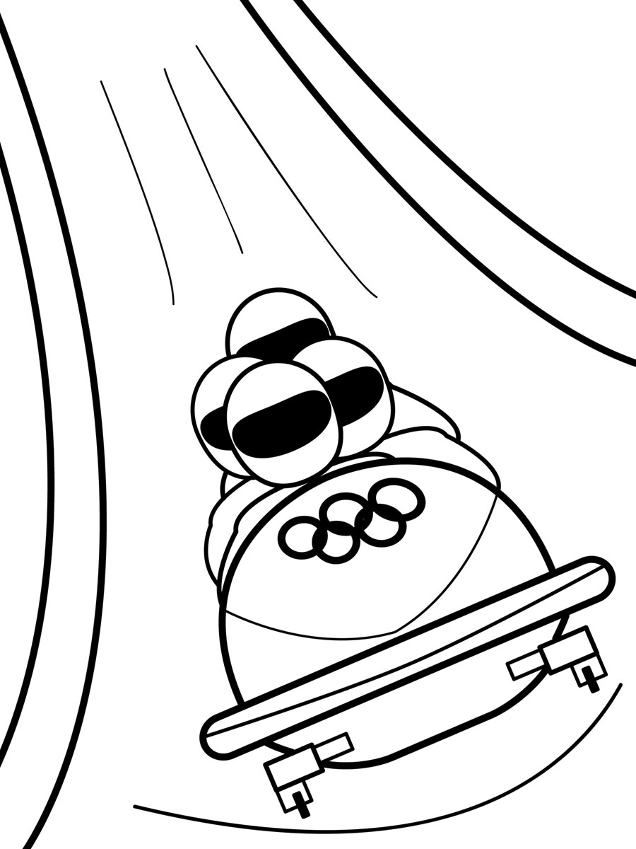 Coloriage luge jeux olympiques