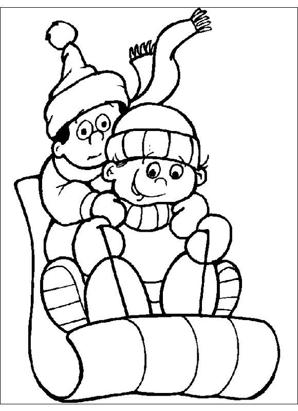 Coloriage luge pour enfants