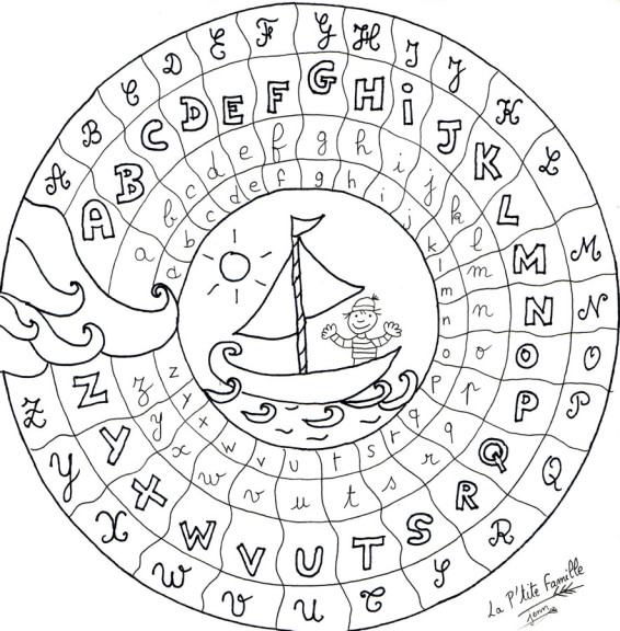 Disegno di Barca Mandala da colorare