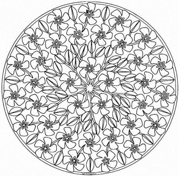 Coloriage mandala fleurs