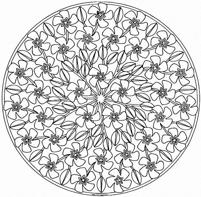 Disegno di Fiori Mandala da colorare