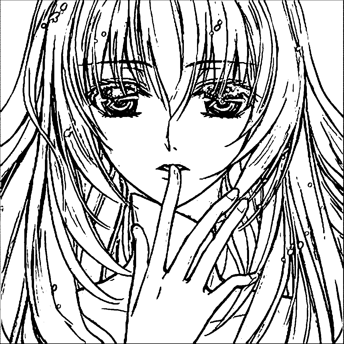 Coloriage manga fille triste