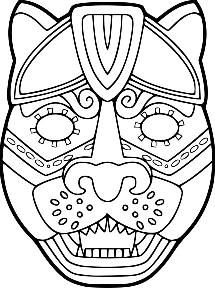 Jaguar Mask coloring page