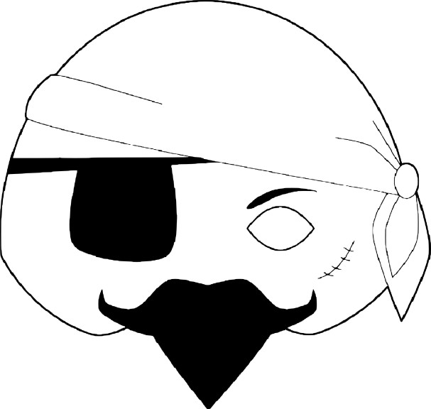 Disegno di Maschera da pirata da colorare