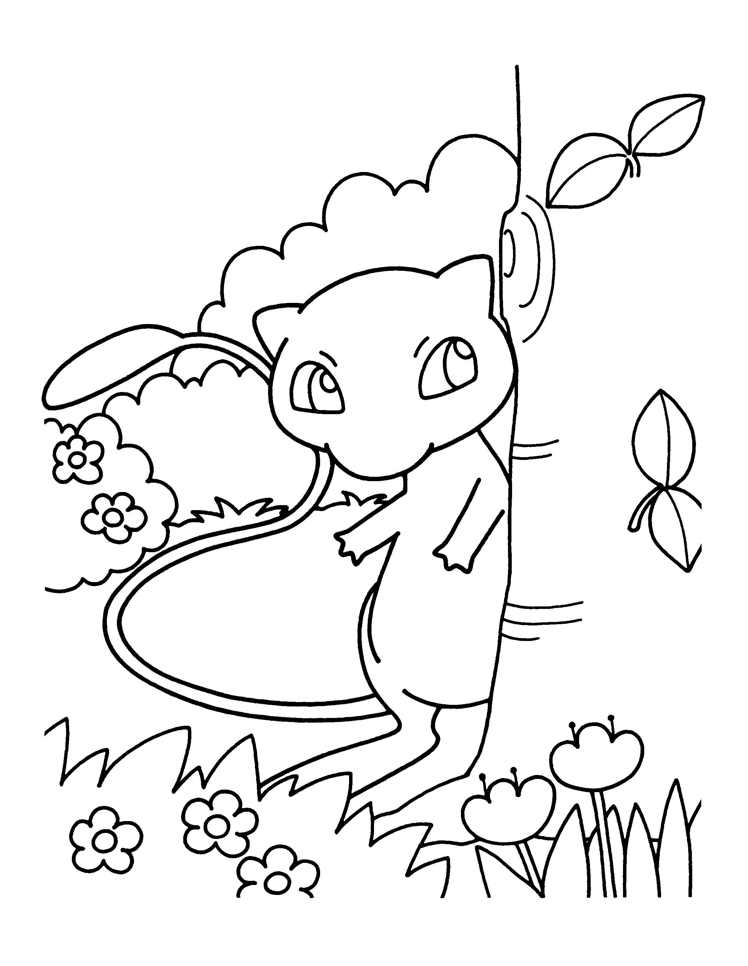 Mew Pokemon Cute coloring page