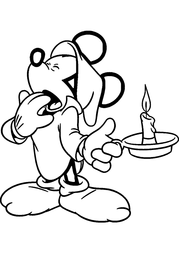 Disegno di Topolino ha sonno da colorare