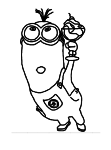 Coloriage Minion mange une glace