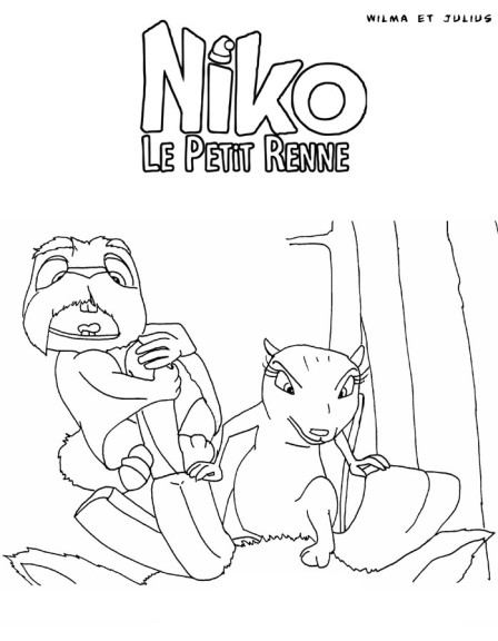 Coloriage Niko le petit renne