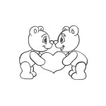 Heart Bear coloring page