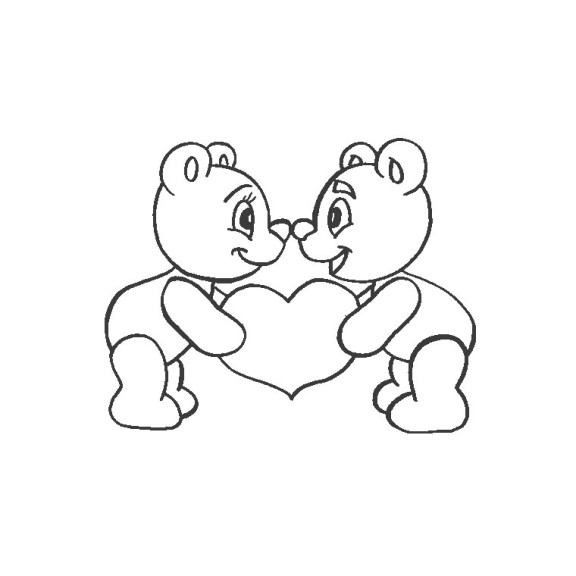 Heart Bear coloring page