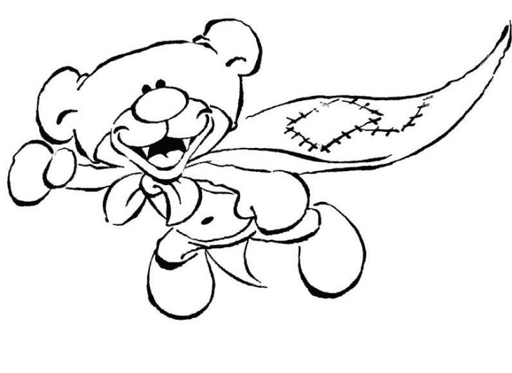 Superhero Bear coloring page