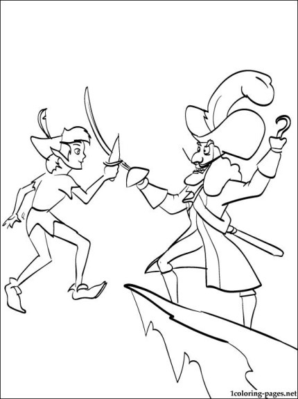 Peter Pan And Hook coloring page