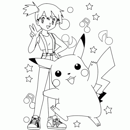 Ondine And Pikachu coloring page