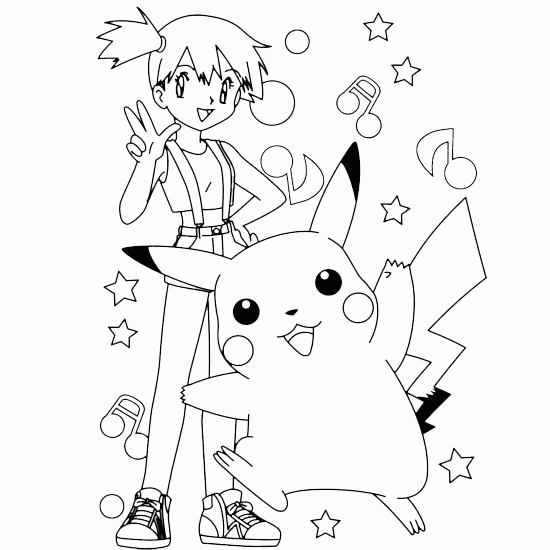 Coloriage Pikachu Ondine