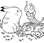 Pikachu Meets A Pokemon coloring page