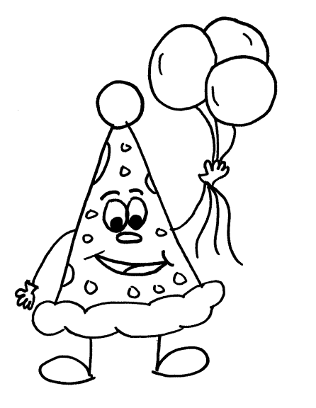 Coloriage pizza marrante