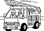 Fireman In A Truck coloring page