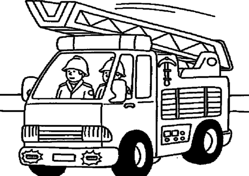 Fireman In A Truck coloring page