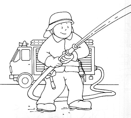 Firefighter Putting Out A Fire coloring page