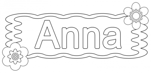 Coloriage prenom Anna