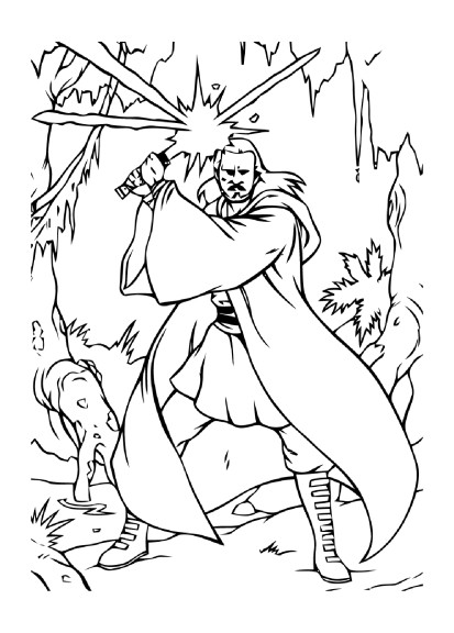 Coloriage Qui-Gon Jinn Star Wars