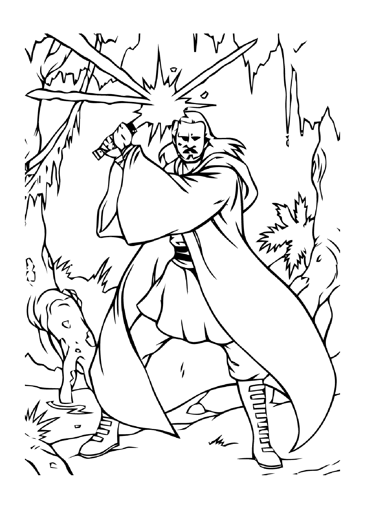 Qui Gon Jinn Star Wars coloring page