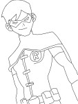 Robin Superhero coloring page