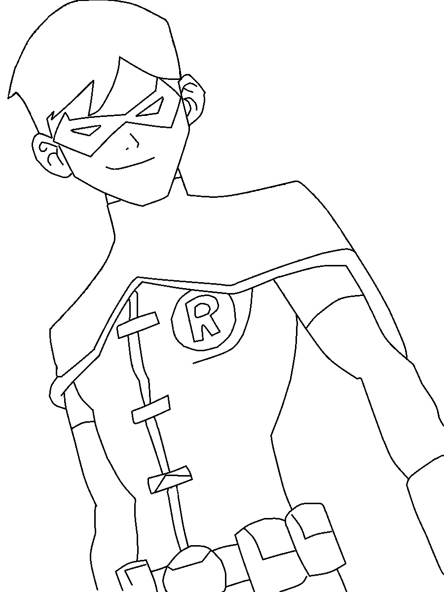 Robin Superhero coloring page