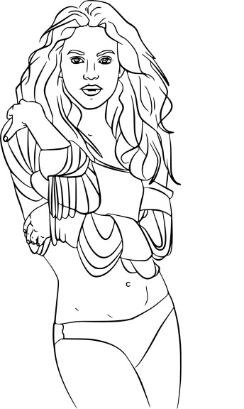 Disegno di Shakira da colorare