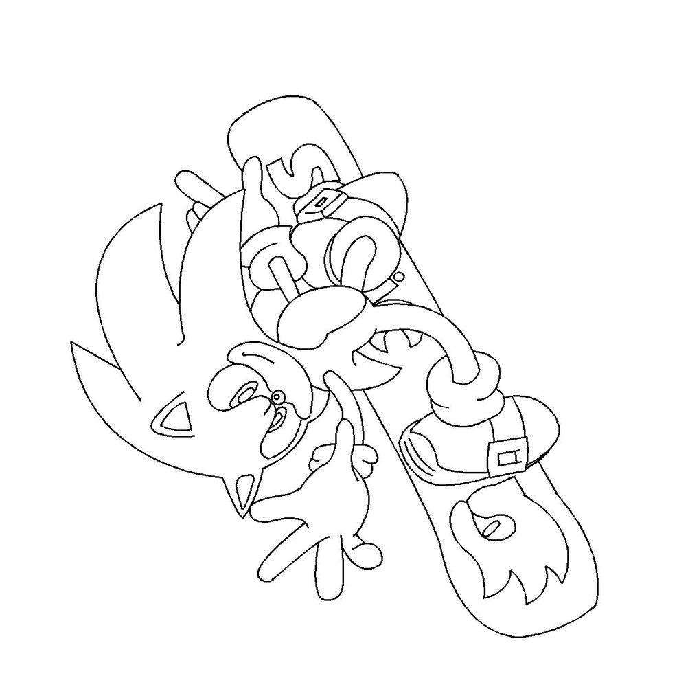 Desenho para colorir Mario e Sonic nos Jogos Olímpicos Tóquio 2020 : Tails  - skate. 5