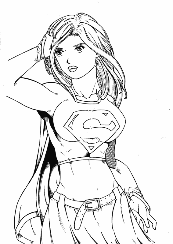Disegno di Supergirl, l'eroe femminile da colorare