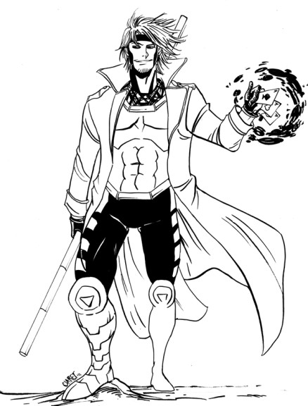 Superhero Gambit coloring page