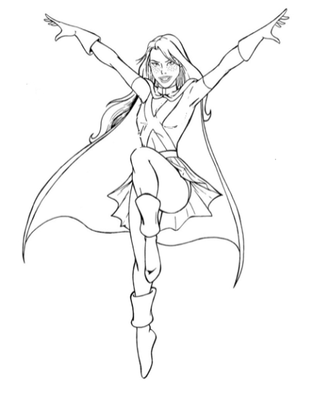 Coloriage super heroine