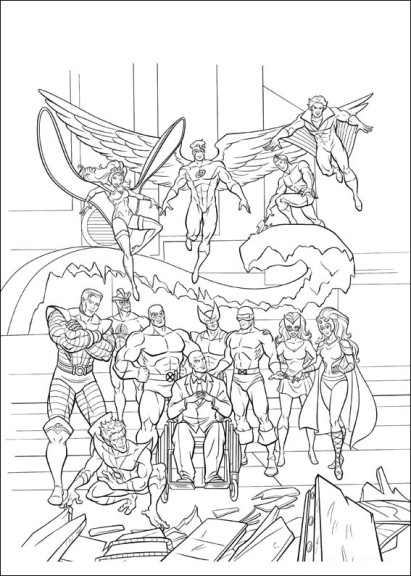 X Men Superheroes coloring page