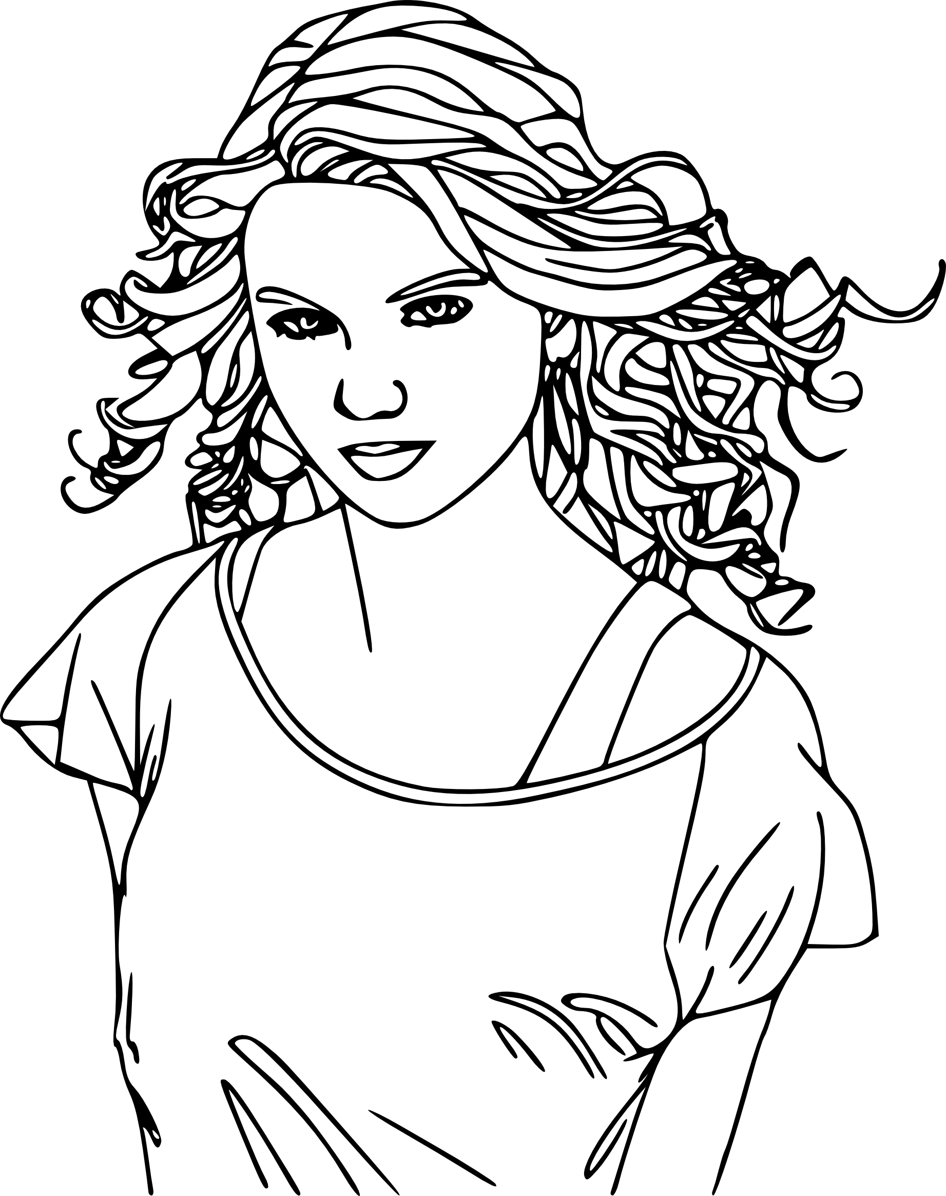 Coloriage Taylor Swift cheveux