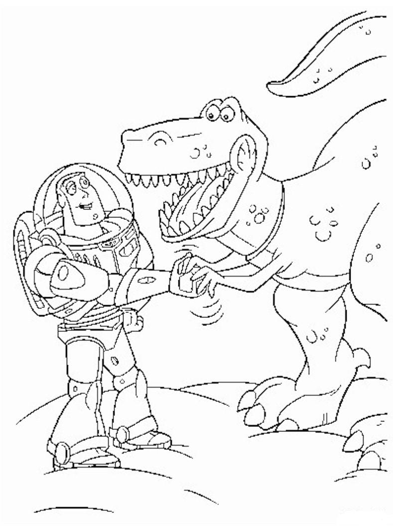 Toy Story Buzz Lightyear And Rex coloring page