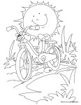 Coloriage velo au soleil