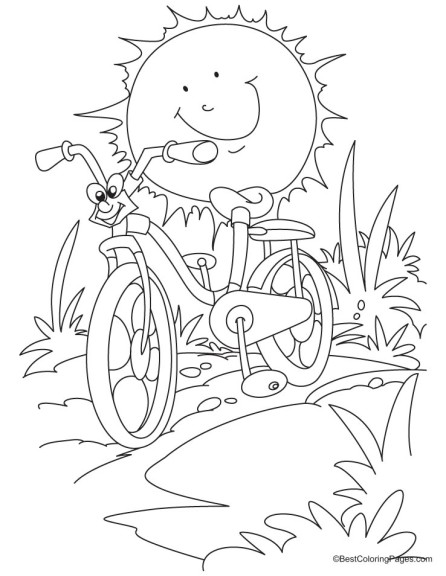 Bike In The Sun coloring page