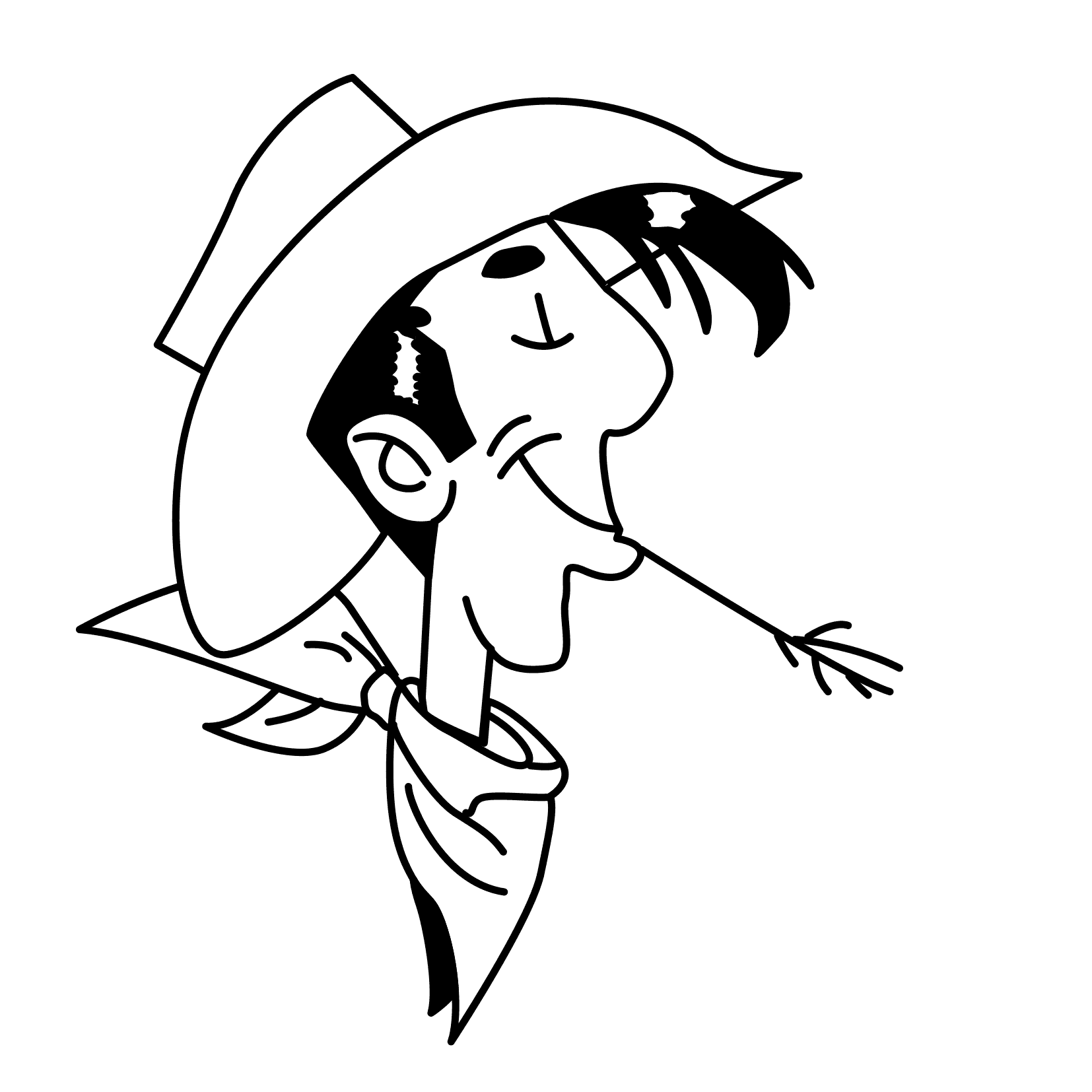 Coloriage visage Lucky Luke